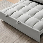 3 in 1 Convertible Velvet Sofa Couch w/Pullout Bed and Reclining Backres