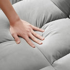3 in 1 Convertible Velvet Sofa Couch w/Pullout Bed and Reclining Backres