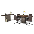 Modrest Renzo Modern Oak & Concrete Console Table