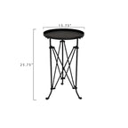 Round Metal Side Table with Claw Feet
