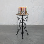Round Metal Side Table with Claw Feet