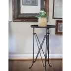 Round Metal Side Table with Claw Feet