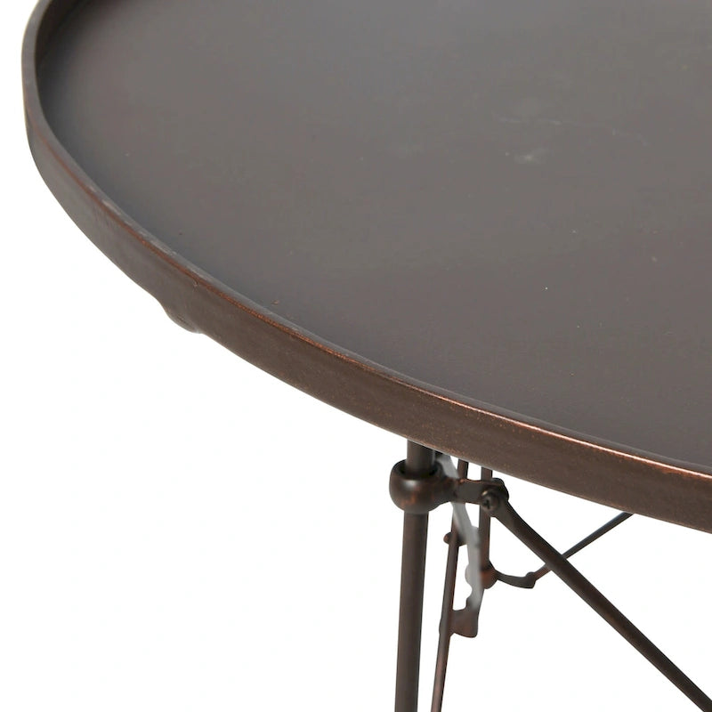 Round Metal Side Table with Claw Feet