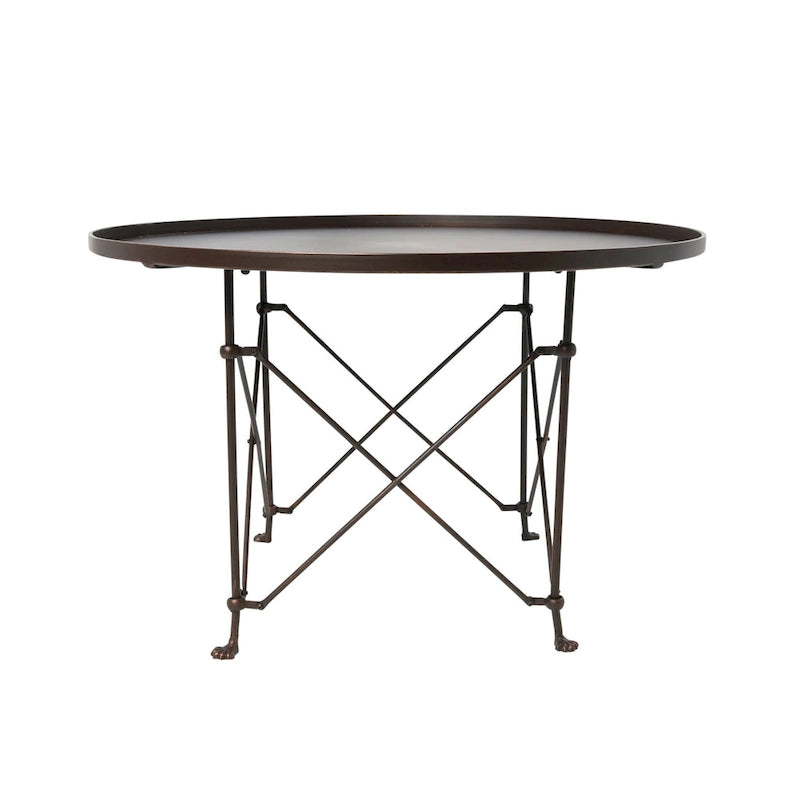 Round Metal Side Table with Claw Feet