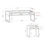 Watler Contemporary Gold 48-inch Glass Top 1-Shelf 2-Piece Coffee Table Set by Furniture of America