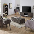 Caffoz Tall Side End Table with Fully Extended Drawer and USB Hub