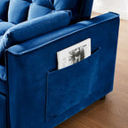 55.1-inch 3-in-1 convertible,modern velvet double sofa Futon sofa bed with adjustable back, storage bag and pillow