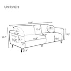Modern Upholstered Sofa with Metal Base, Luxury Loveseat Sofa for Living Room, Reception