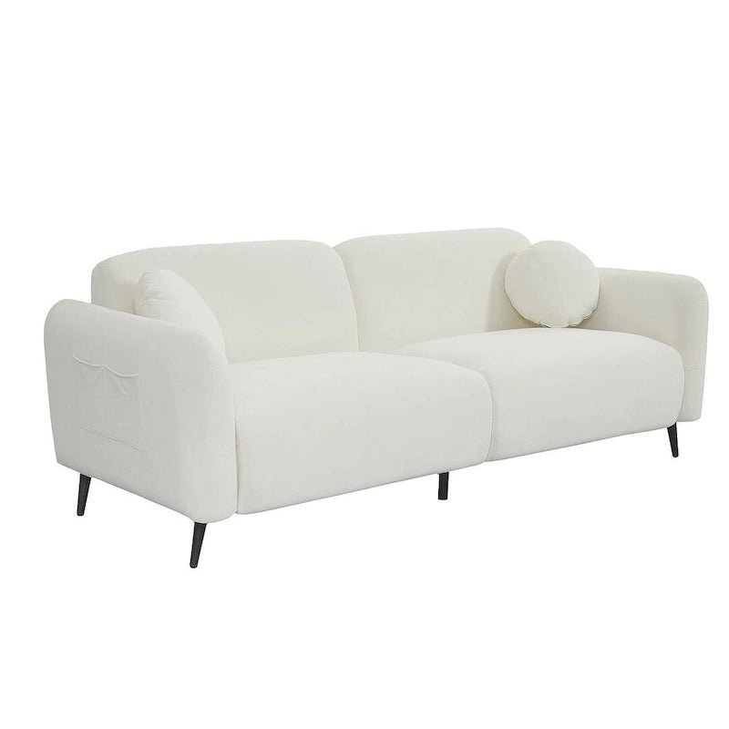 Modern Upholstered Sofa with Metal Base, Luxury Loveseat Sofa for Living Room, Reception