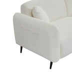 Modern Upholstered Sofa with Metal Base, Luxury Loveseat Sofa for Living Room, Reception
