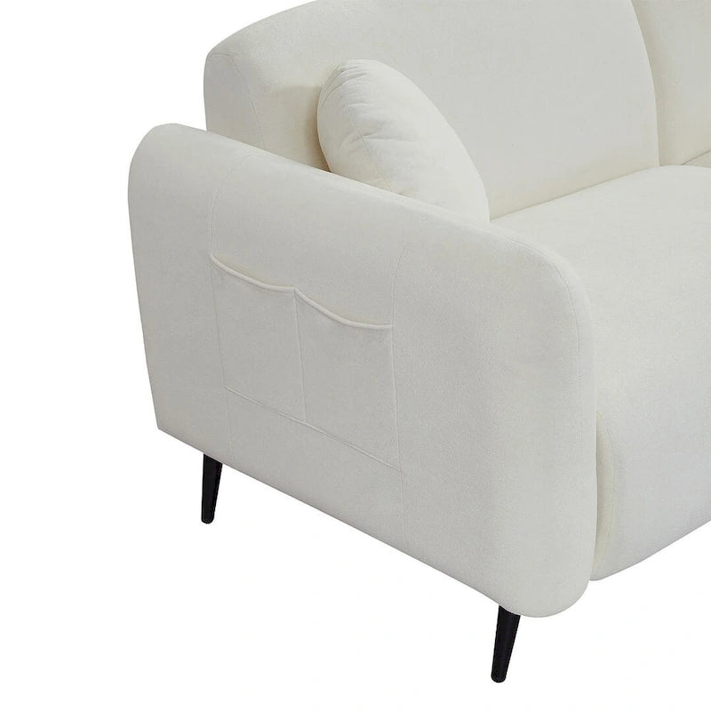 Modern Upholstered Sofa with Metal Base, Luxury Loveseat Sofa for Living Room, Reception