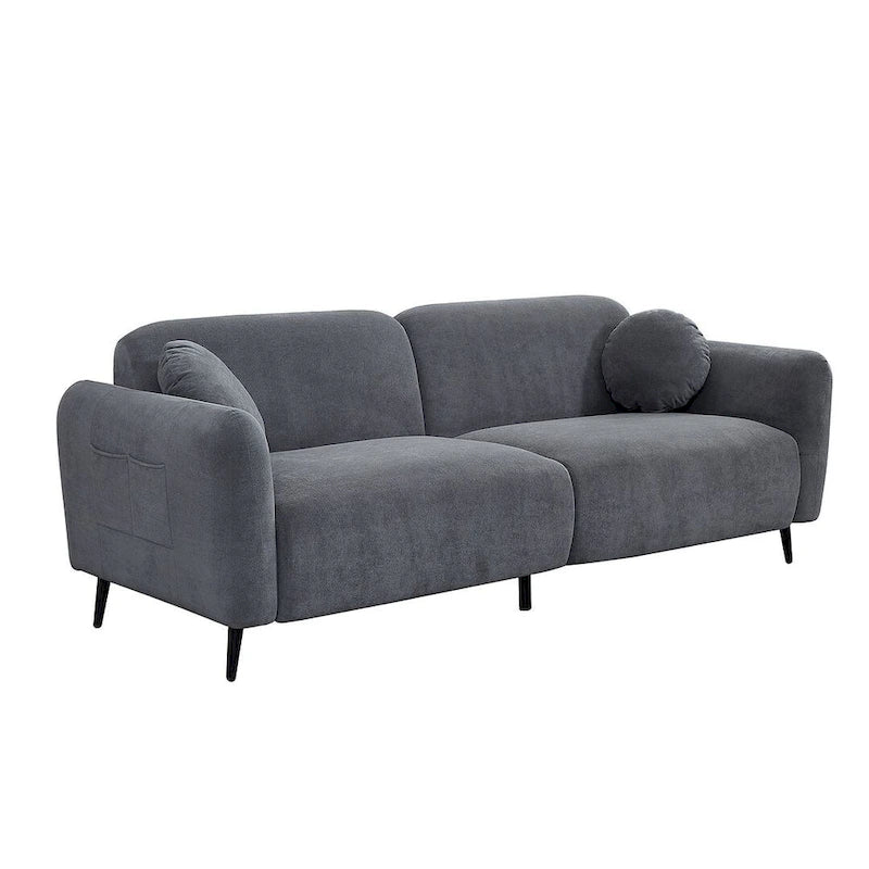 Modern Upholstered Sofa with Metal Base, Luxury Loveseat Sofa for Living Room, Reception