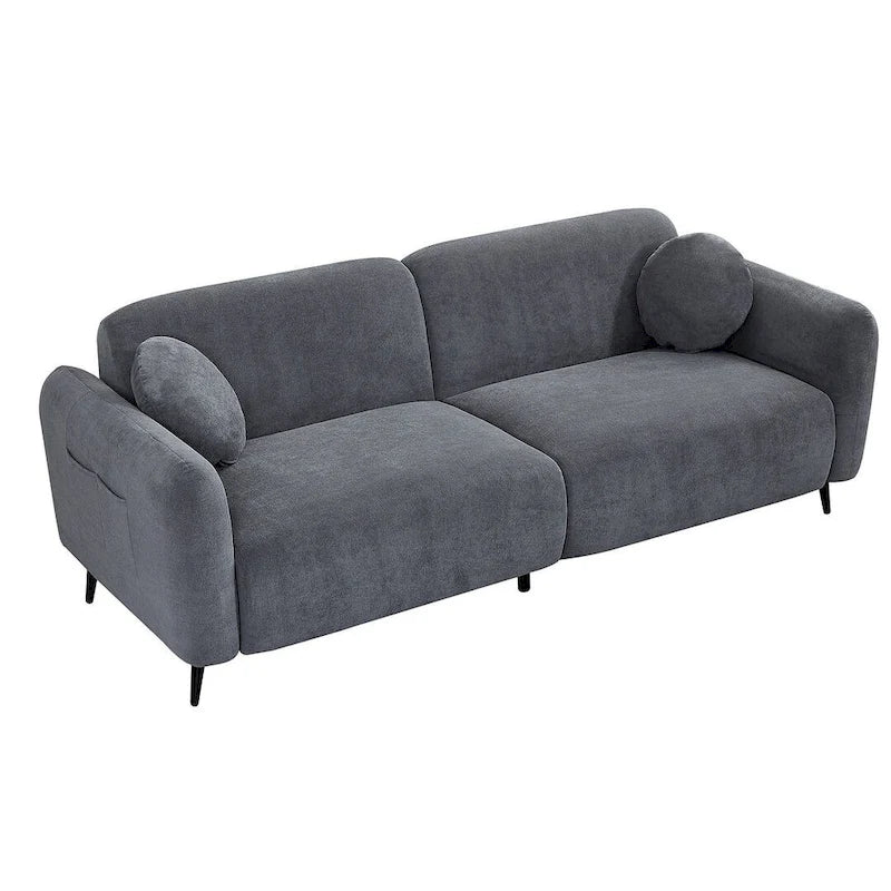 Modern Upholstered Sofa with Metal Base, Luxury Loveseat Sofa for Living Room, Reception