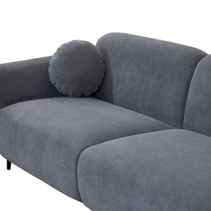 Modern Upholstered Sofa with Metal Base, Luxury Loveseat Sofa for Living Room, Reception