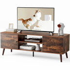 TV Stand for 55 60 inch Television, Entertainment Center with 2 Cabinet Media Console Table, Living Room, Bedroom Furniture