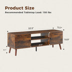 TV Stand for 55 60 inch Television, Entertainment Center with 2 Cabinet Media Console Table, Living Room, Bedroom Furniture