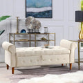 62  Bedroom Tufted Button Storage Bench, Window Bench, Rolled Arm Design for Bedroom, Living Room