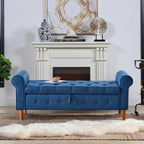 62  Bedroom Tufted Button Storage Bench, Window Bench, Rolled Arm Design for Bedroom, Living Room