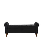 62  Bedroom Tufted Button Storage Bench, Window Bench, Rolled Arm Design for Bedroom, Living Room