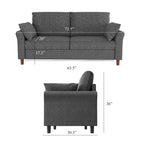 Polyester 3-Seat and 2-Seat Sofa with Cushions