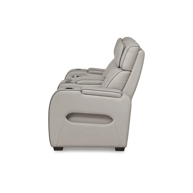 Signature Design by Ashley Boyington Gray Power Reclining Loveseat with Console - 75W x 40D x 44H