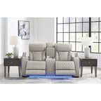Signature Design by Ashley Boyington Gray Power Reclining Loveseat with Console - 75W x 40D x 44H