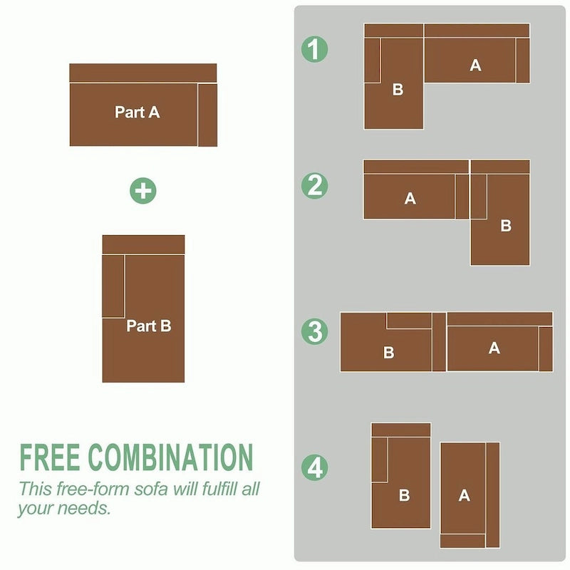 L-Shaped Chenille Sectional Sofa Modern Modular Cushion Back Couch Sofa With 6 Pillows for Living Room