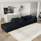 L-Shaped Chenille Sectional Sofa Modern Modular Cushion Back Couch Sofa With 6 Pillows for Living Room