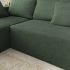 L-Shaped Chenille Sectional Sofa Modern Modular Cushion Back Couch Sofa With 6 Pillows for Living Room