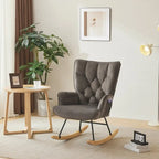 Rocking Chair Nursery, Upholstered Glider Rocker with High Backrest