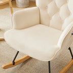 Rocking Chair Nursery, Upholstered Glider Rocker with High Backrest