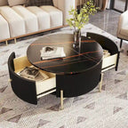31.5  Modern Round Coffee Table with Large Drawer Storage