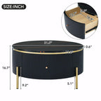 31.5  Modern Round Coffee Table with Large Drawer Storage