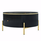 31.5  Modern Round Coffee Table with Large Drawer Storage