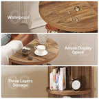 3-Tier Half-Moon End Table, Semi-circular Half-Round Side Table for Living Room