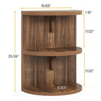 3-Tier Half-Moon End Table, Semi-circular Half-Round Side Table for Living Room