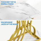 Moasis 39  Modern Faux Marble Console Table with Gold Base, Entryway Sofa Table for Living Room