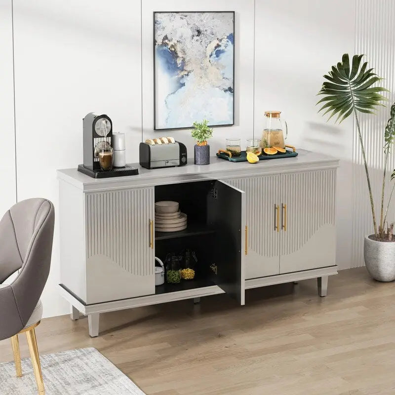 Large 4-Door Cabinet for Living Room, Kitchen, Bedroom, Hallway