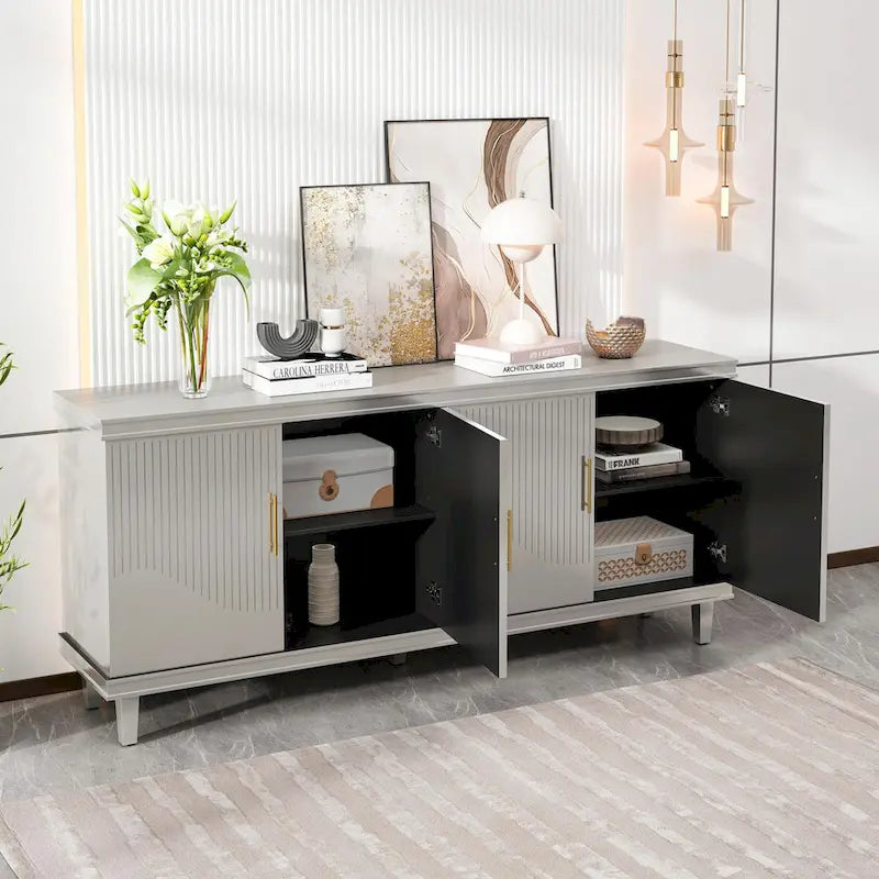 Large 4-Door Cabinet for Living Room, Kitchen, Bedroom, Hallway