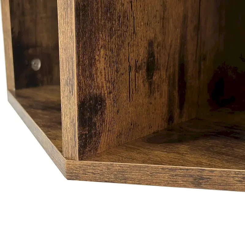 Hexagonal Small Coffee Table with Storage, Unique Modern Coffee Table for Living Room and Office, for Small Spaces