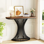Industrial Console Table, 39-Inch Small Sofa Accent Table for Entrance, Living Room, Hallway, Rustic Brown