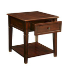 HomeRoots 24  Walnut Manufactured Wood Rectangular End Table With Drawer And Shelf - 22