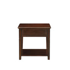 HomeRoots 24  Walnut Manufactured Wood Rectangular End Table With Drawer And Shelf - 22