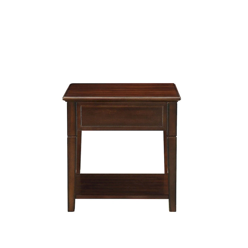 HomeRoots 24  Walnut Manufactured Wood Rectangular End Table With Drawer And Shelf - 22