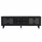 Retro TV Stand with Fluted Glass Doors for TVs Up to 78