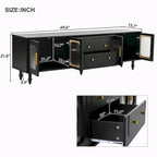 Retro TV Stand with Fluted Glass Doors for TVs Up to 78