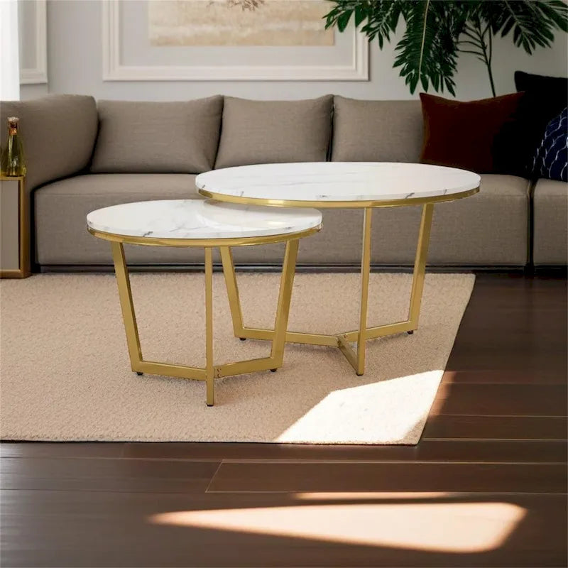 Modern Round Nesting Coffee Table Set