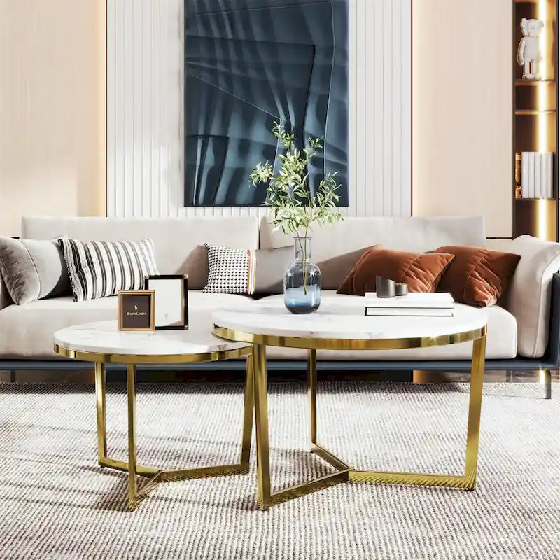 Modern Round Nesting Coffee Table Set