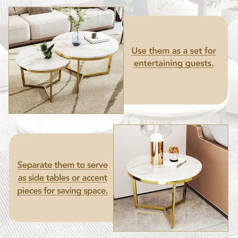 Modern Round Nesting Coffee Table Set