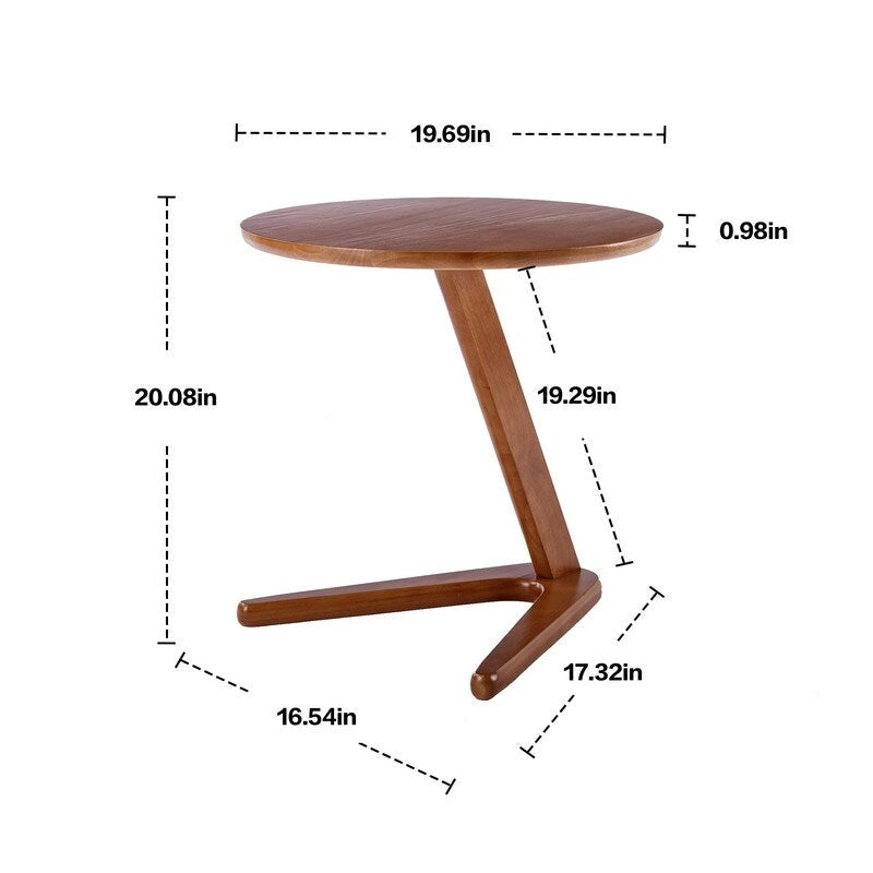 SEYNAR Modern Solid Wood Versatile Round Side Table or Small Accent Piece